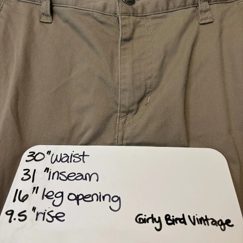 Volcom Men's 30‎ Chino Pants Khaki Tan Modern Stretch Straight Trousers Casual